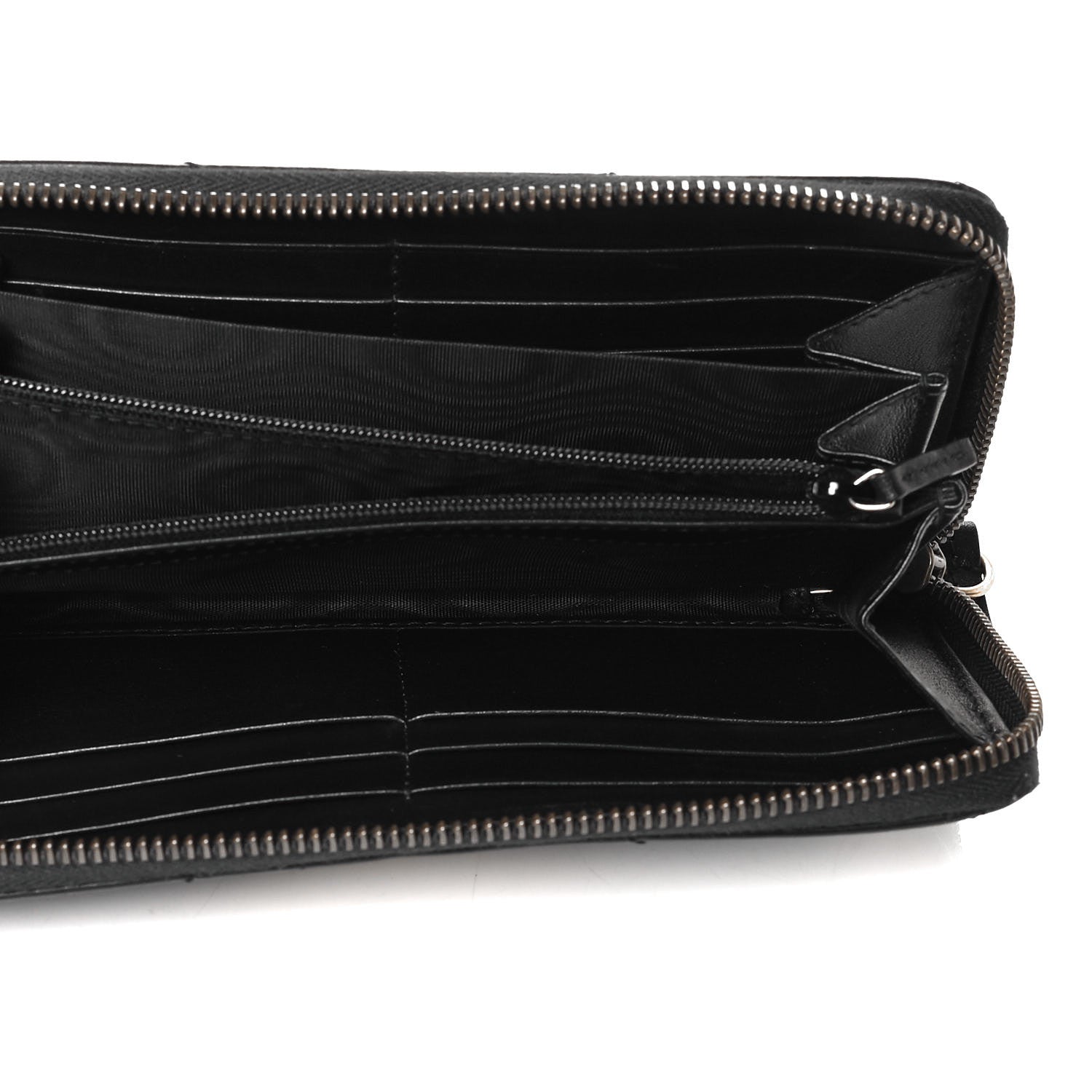 Gucci Calfskin Matelasse GG Marmont Zip Around Wallet Black 5 of 12
