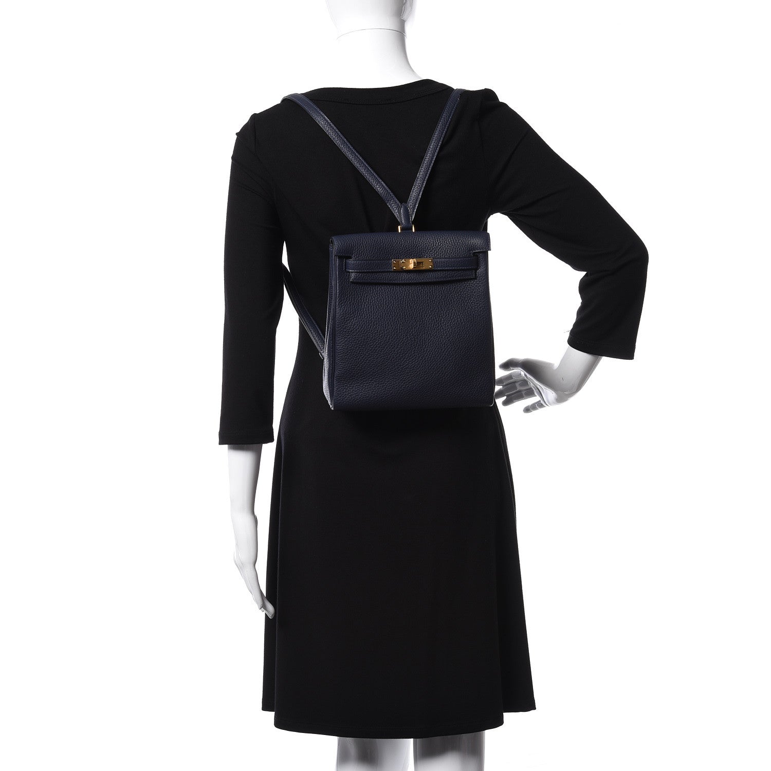 Hermes Togo Kelly Ado Backpack Bleu Nuit 2 of 32