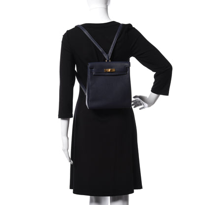 Hermes Togo Kelly Ado Backpack Bleu Nuit 2 of 32