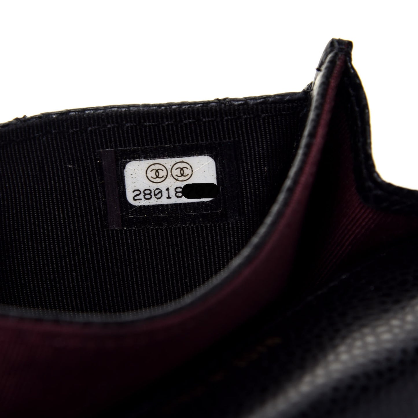 Caviar Quilted Flap Card Holder Wallet Black