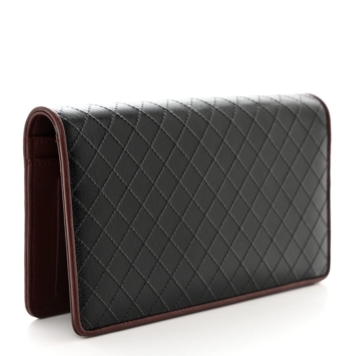 Chanel Goatskin Quitled Yen Wallet Black 3 of 10