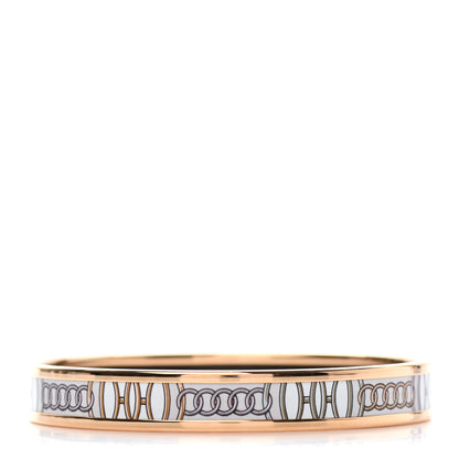 Hermes Enamel Printed Narrow Lift Profile Bracelet 65 Sable 3 of 6