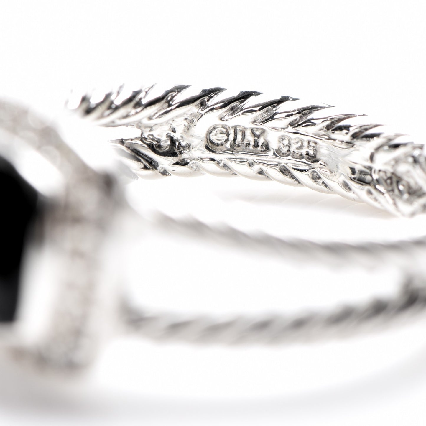 Sterling Silver Diamond Black Onyx 7mm Petite Albion Ring 54 6.75
