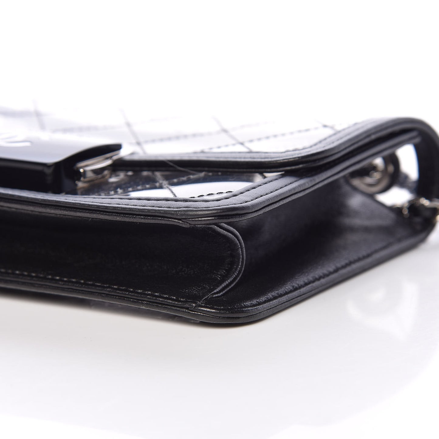 PVC Lambskin Quilted Mini Beauty Lock Flap Black
