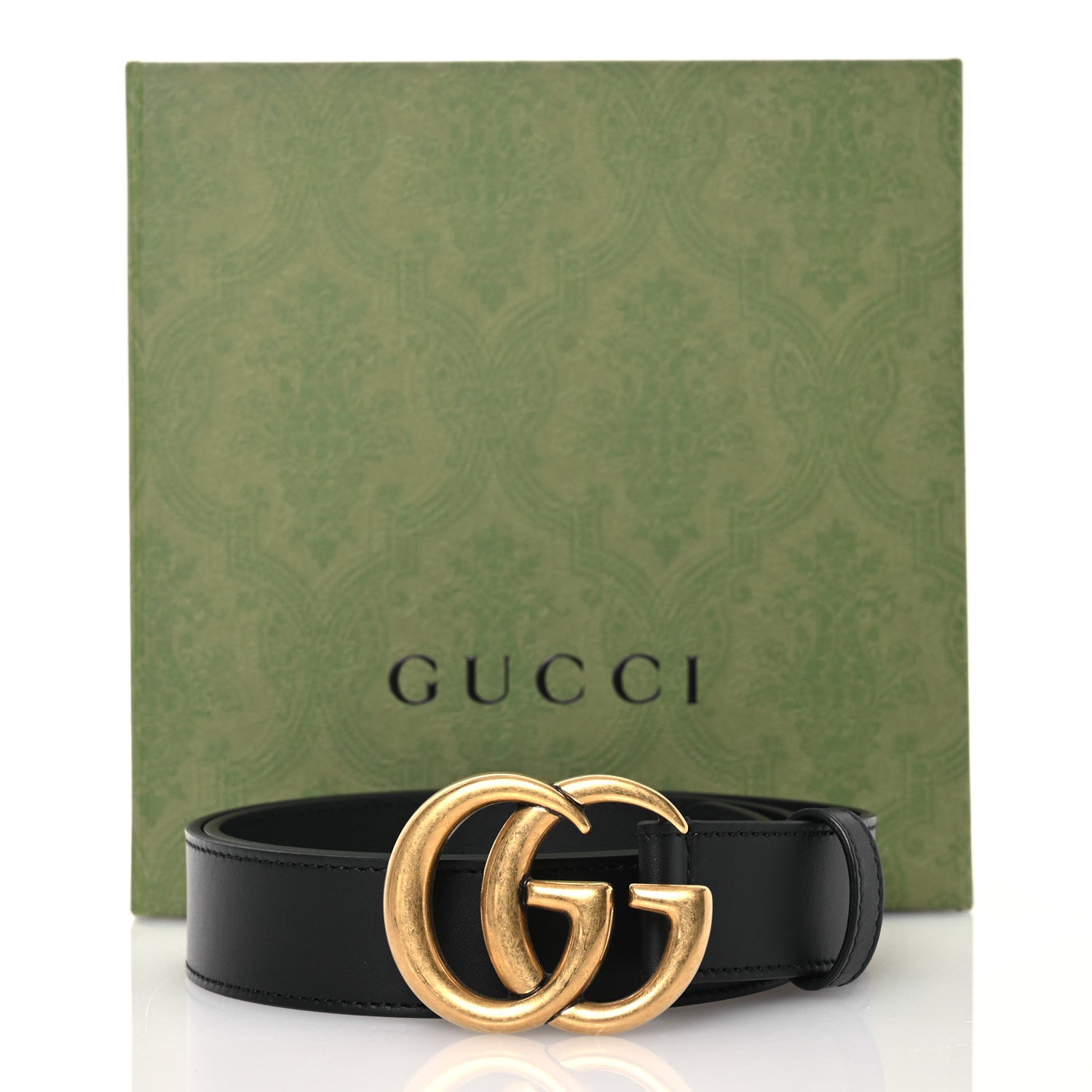 Gucci Plutone Calfskin Double G 30mm Belt 80 32 Black 7 of 7