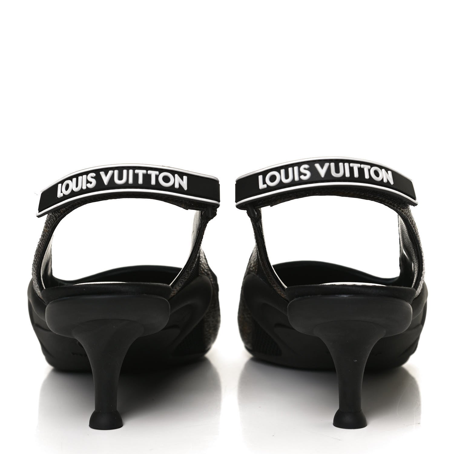 Louis Vuitton Patent Monogram Archlight Slingback Pumps 37 Black 6 of 13