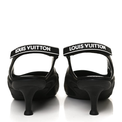 Louis Vuitton Patent Monogram Archlight Slingback Pumps 37 Black 6 of 13