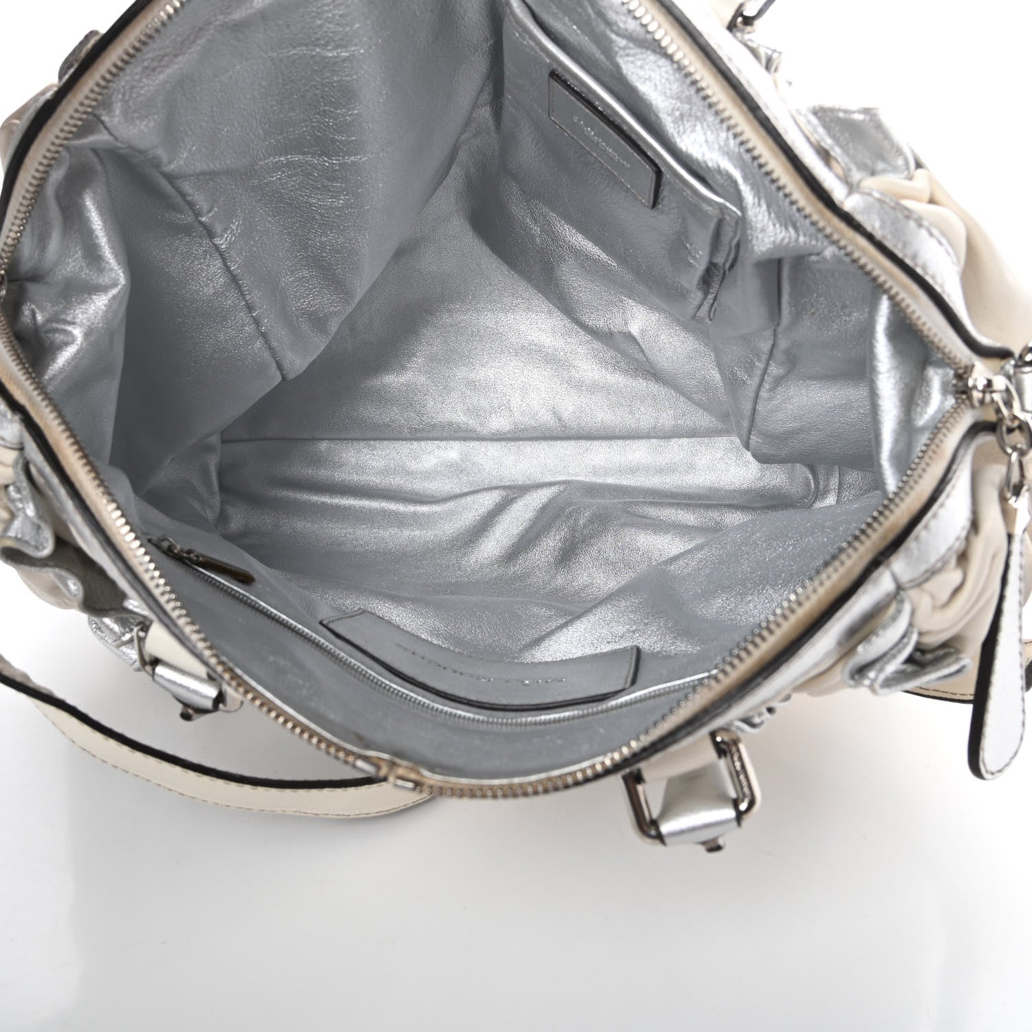 Dolce & Gabbana Distressed Calfskin Ruffled Miss Rouche Satchel White Silver 5 of 17