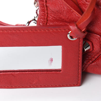 Balenciaga Agneau Classic Silver Hardware Mini City Logo Strap Red Black 11 of 11