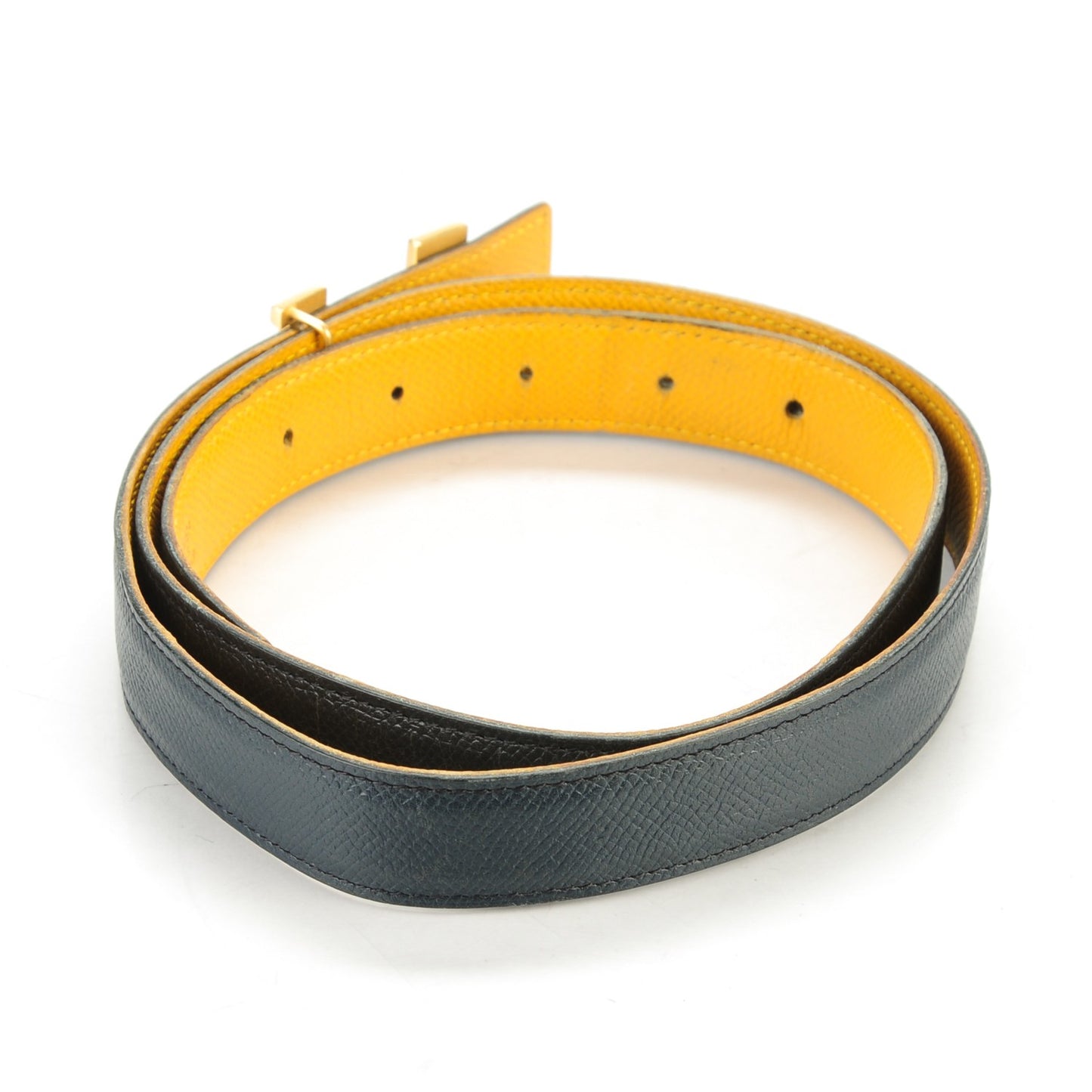Courchevel 24mm Constance H Belt 90 Bleu Marine Jaune D'Or