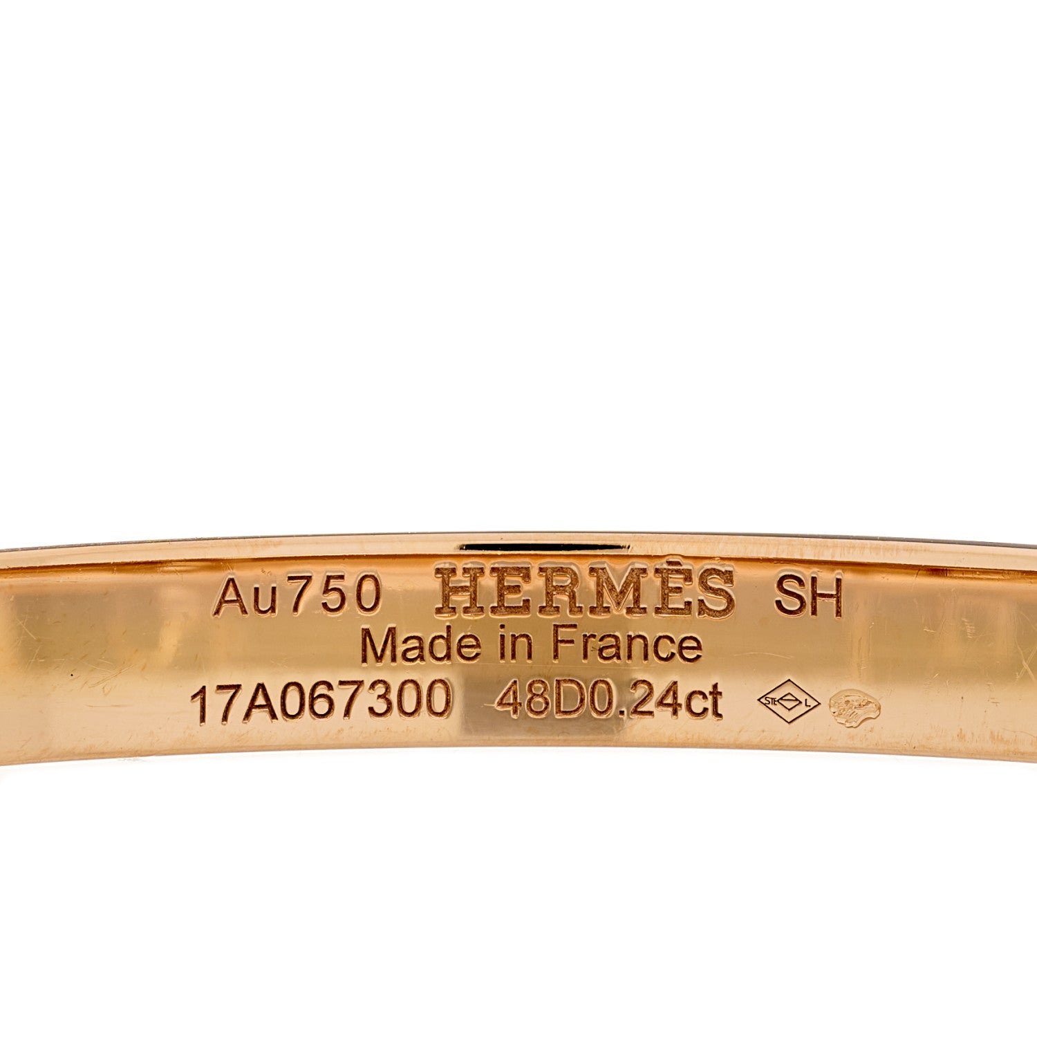 Hermes 18K Rose Gold Diamond PM Collier De Chien Bracelet SH 2 of 4