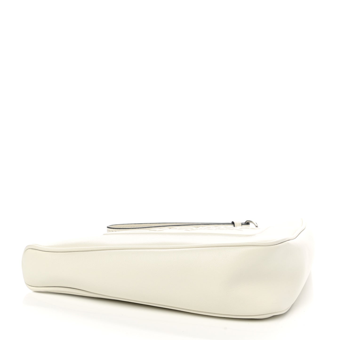 Grace Lux Triangle Logo Embossed Triangle Wristlet Pouch White