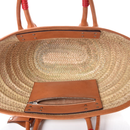 Balenciaga Straw Calfskin Medium Bistrot Panier Tote Natural 7 of 12
