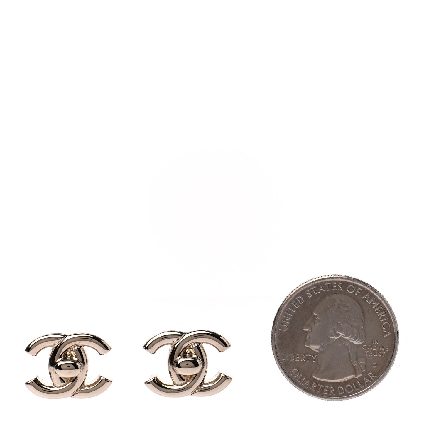 Metal CC Turnlock Earrings Gold