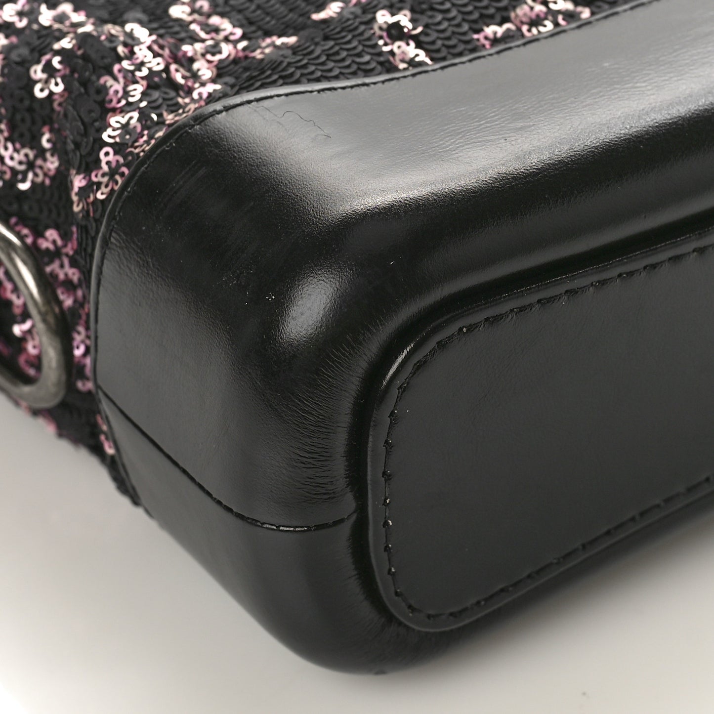 Sequin Calfskin Small Gabrielle Hobo Black Gold