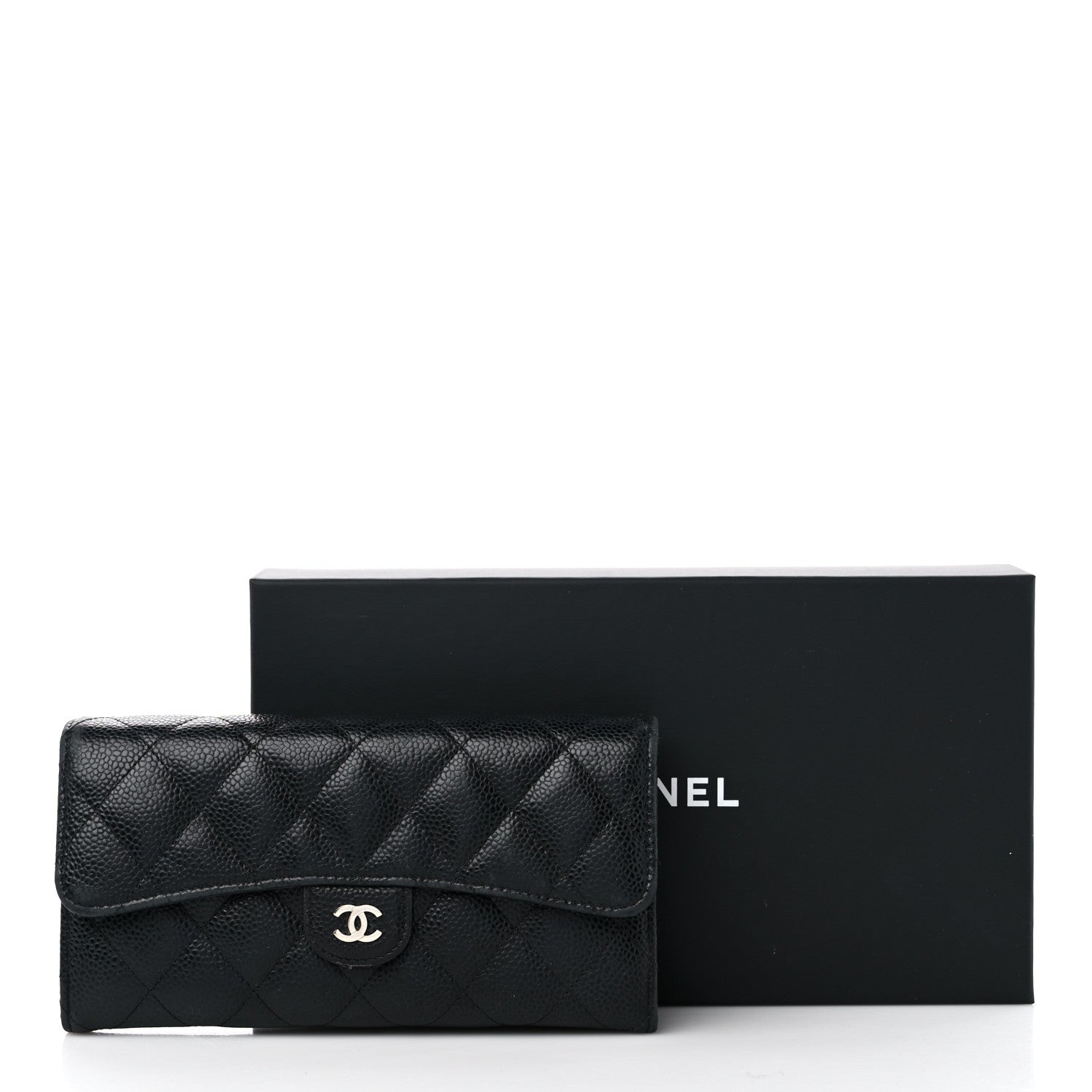 Chanel Caviar Quilted Large Gusset Flap Wallet Black 18 of 18