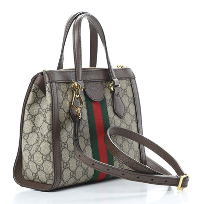Gucci GG Supreme Monogram Small Ophidia Tote Bag Brown 3 of 12