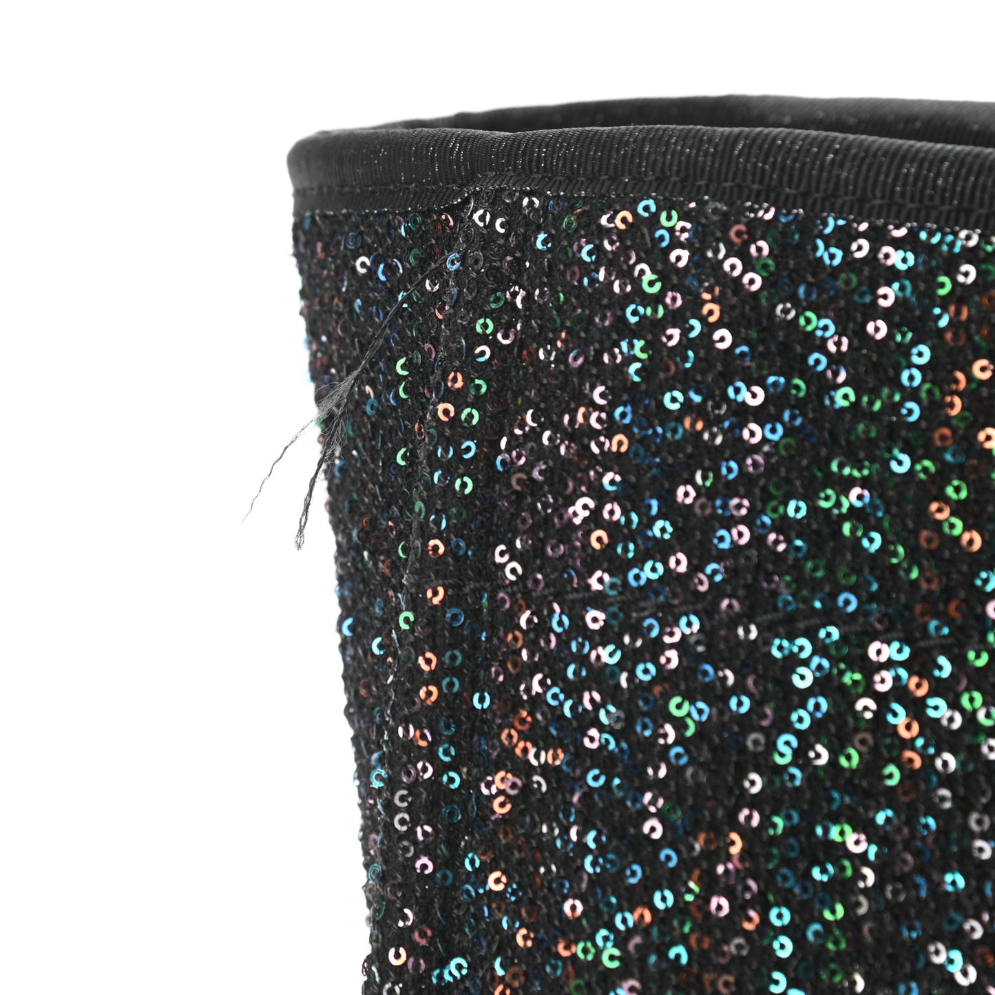 Calfskin Sequin Medium Deauville Tote Black