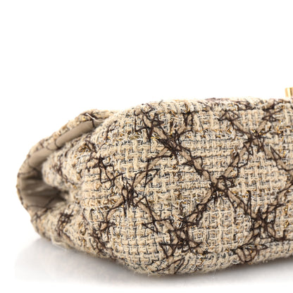 Chanel Metallic Tweed Quilted Medium Single Flap Beige Multicolor 9 of 10