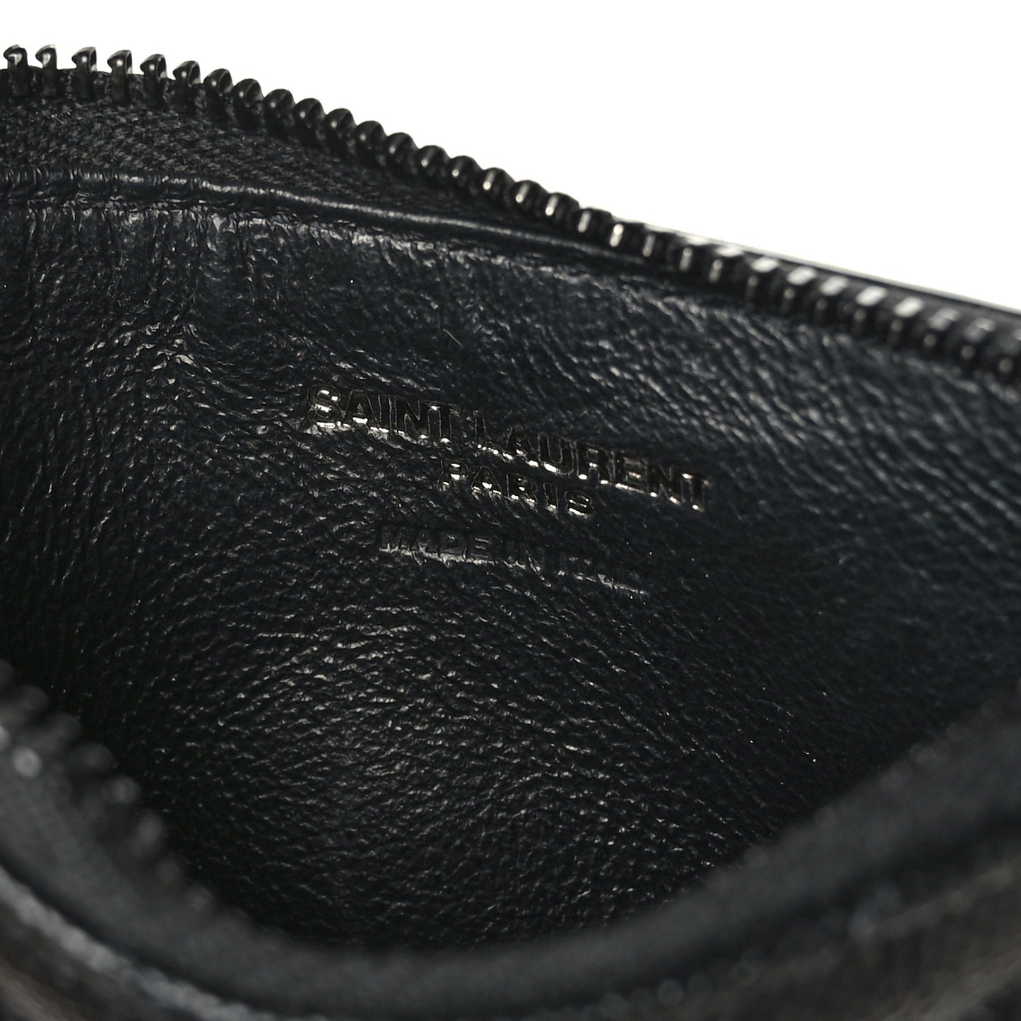 Grain De Poudre Matelasse Chevron Monogram Fragments Zippered Card Case Black