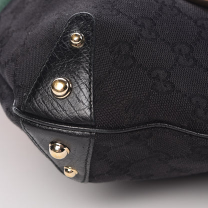 Gucci Monogram Large Horsebit Web Hobo Black 11 of 11