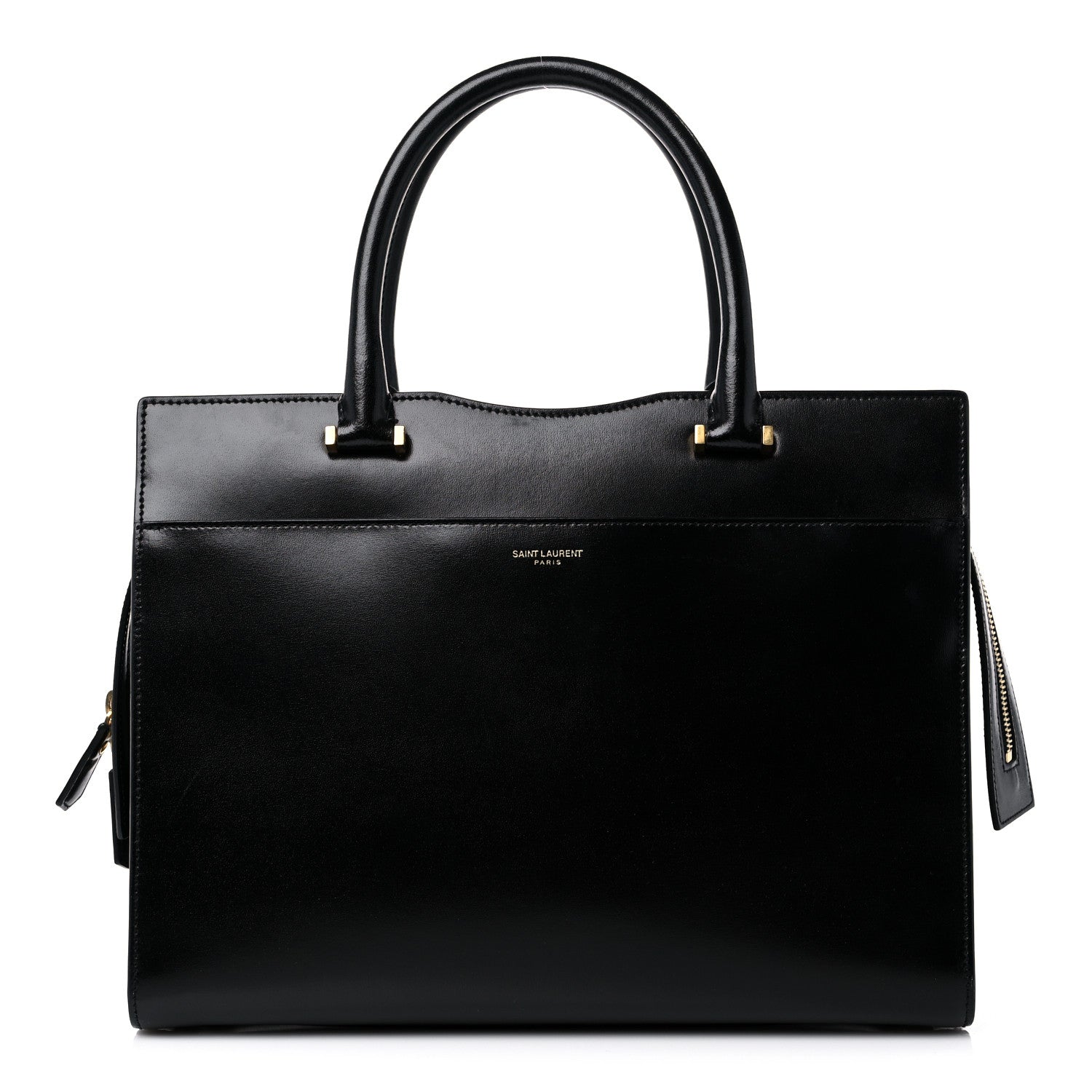 Saint Laurent Shiny Calfskin Medium Uptown Tote Black 1 of 14
