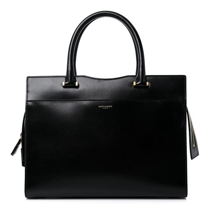 Saint Laurent Shiny Calfskin Medium Uptown Tote Black 1 of 14