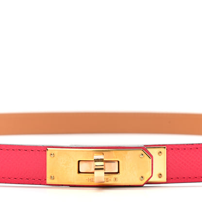 Hermes Epsom Kelly Belt Rose Extreme 5 of 5