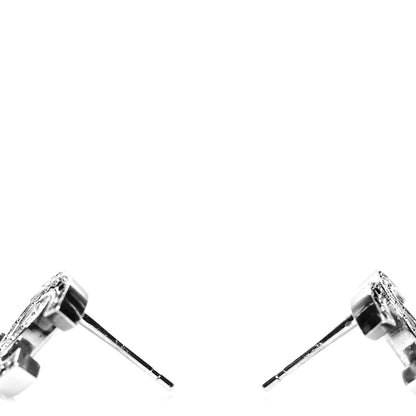 Chanel Crystal CC Earrings Silver Black 3 of 4
