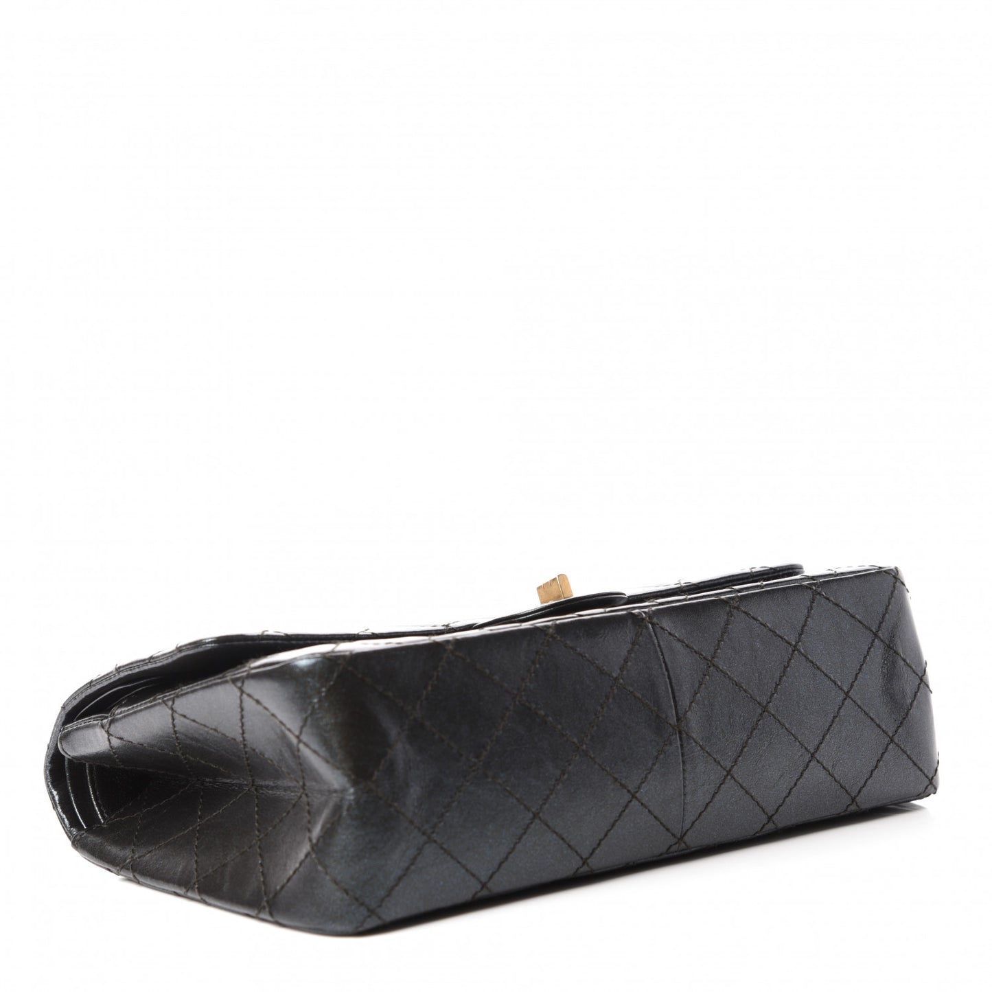 Glittered Aged Calfskin Quilted 2.55 Reissue 226 Flap Black