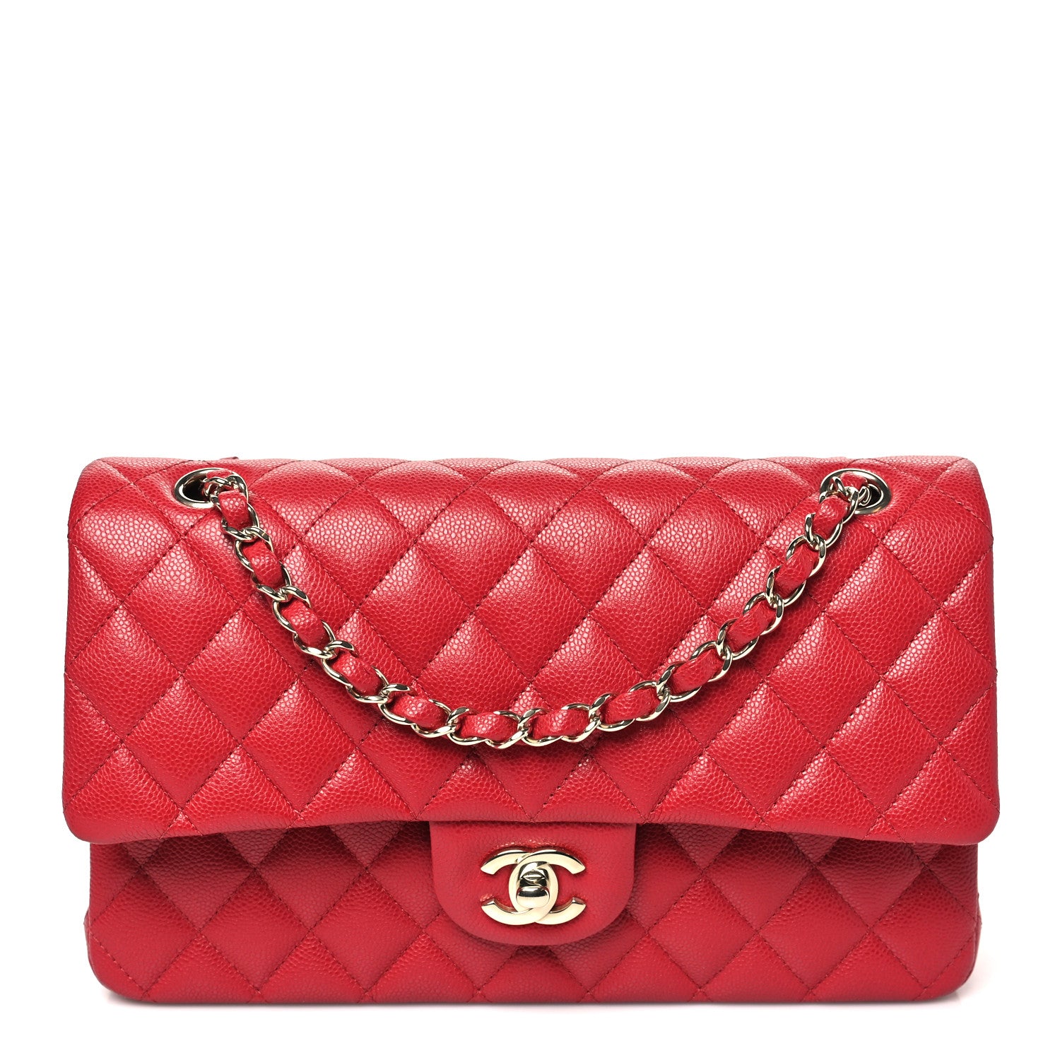 Chanel Caviar Quilted Medium Double Flap Red 1 of 12