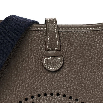 Hermes Taurillon Clemence Amazone Evelyne TPM Etoupe Bleu Indigo 10 of 10