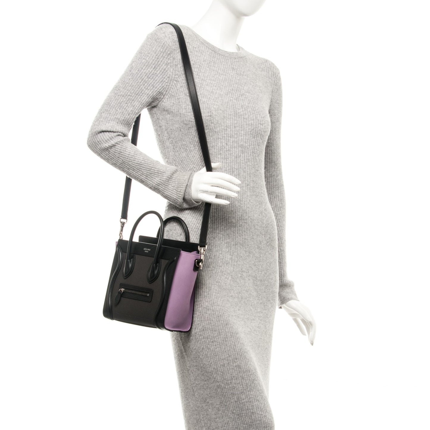 Smooth Calfskin Nano Tri-Color Luggage Anthracite