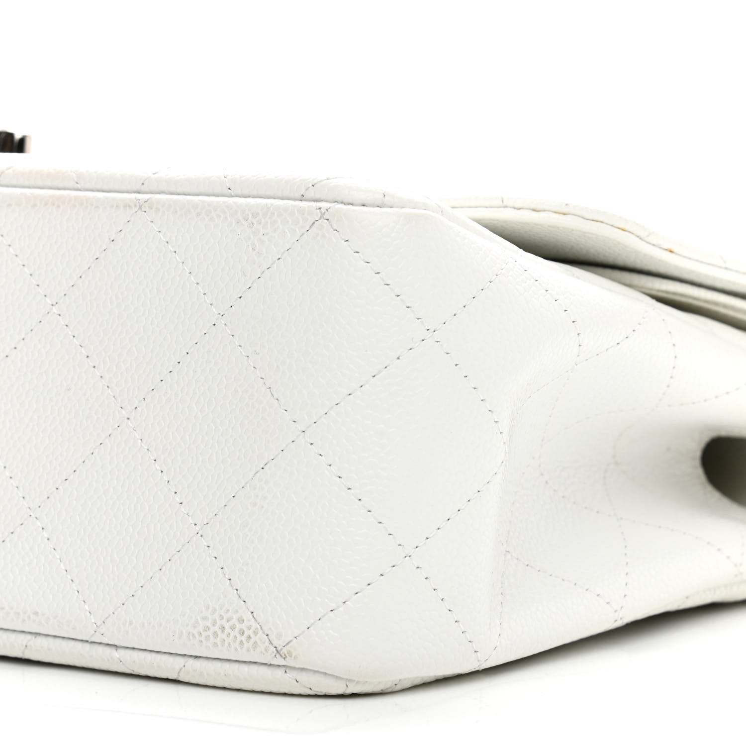 Chanel Caviar Quilted Jumbo Double Flap White 12 of 14