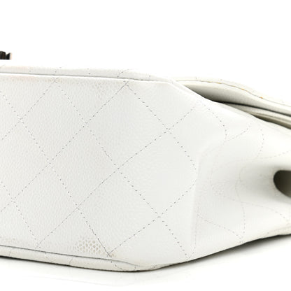 Chanel Caviar Quilted Jumbo Double Flap White 12 of 14