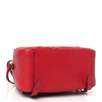 Gucci Calfskin Matelasse GG Marmont Dome Backpack Hibiscus Red 4 of 9
