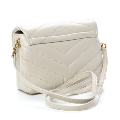 Saint Laurent Calfskin Y Quilted Monogram Toy Loulou Crossbody Bag Blanc Vintage 3 of 11