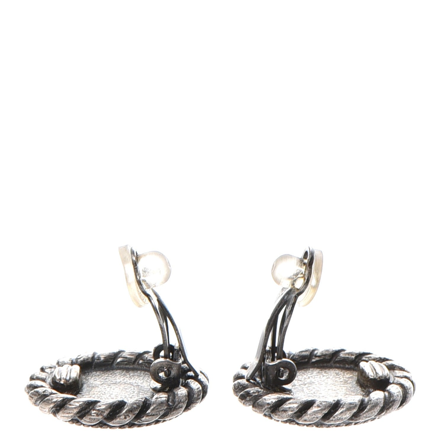 Chanel Ruthenium CC Clip On Earrings 3 of 4