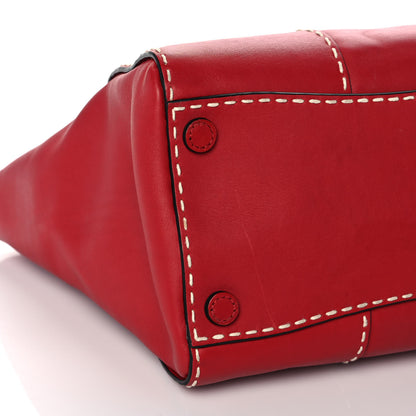 Prada City Calf Small Stitched Twin Pocket Tote Fuoco 8 of 13