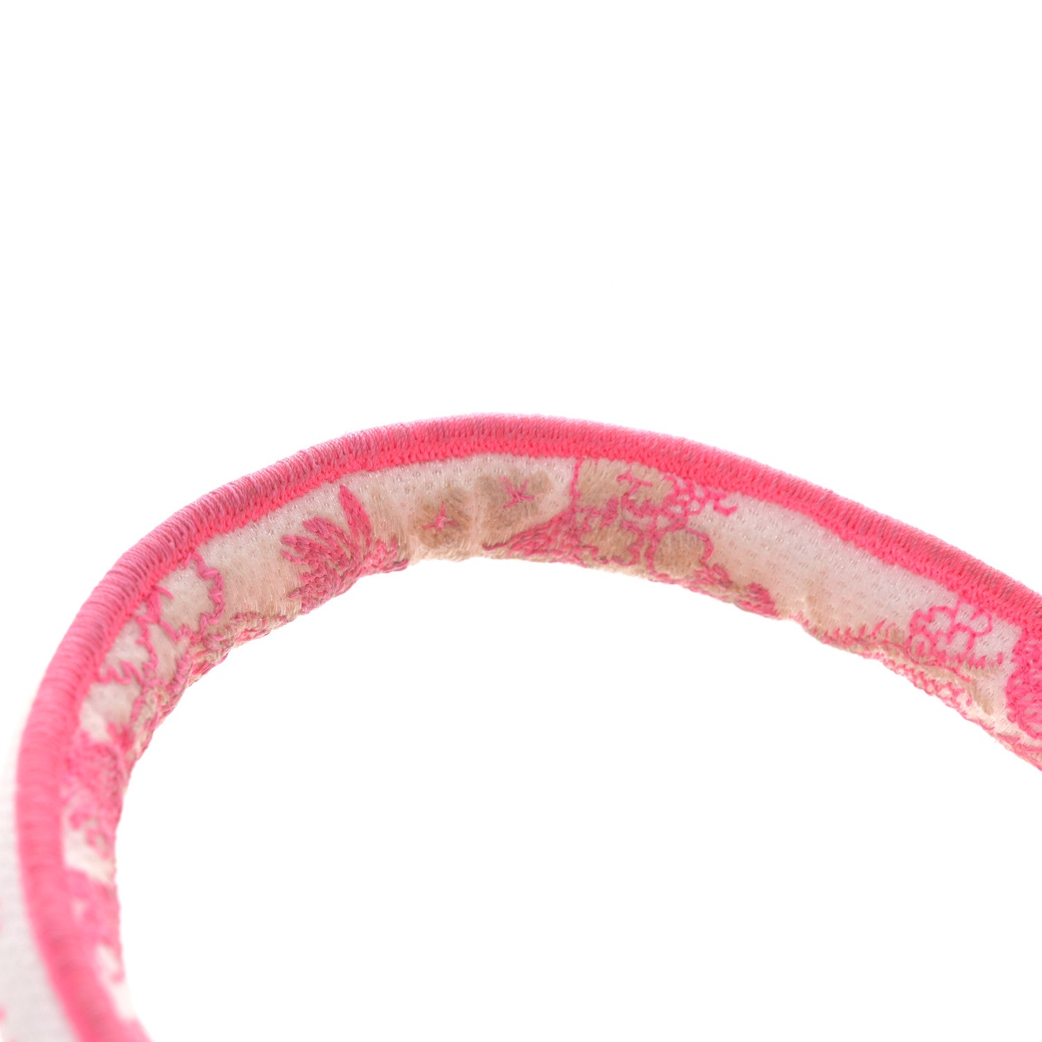 Christian Dior Transparent Canvas Embroidered Small Toile De Jouy Reverse Book Tote Fluorescent Pink 17 of 17