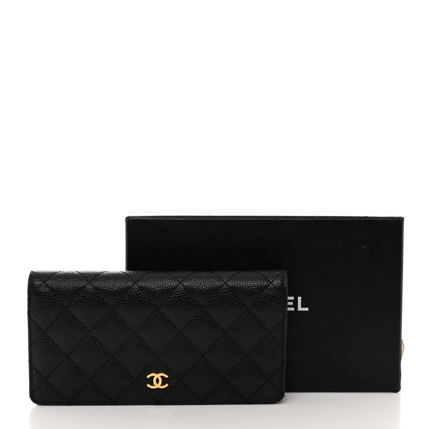 Chanel Caviar Quilted Yen Wallet Black 9 of 9