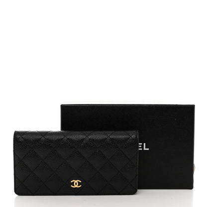 Chanel Caviar Quilted Yen Wallet Black 9 of 9