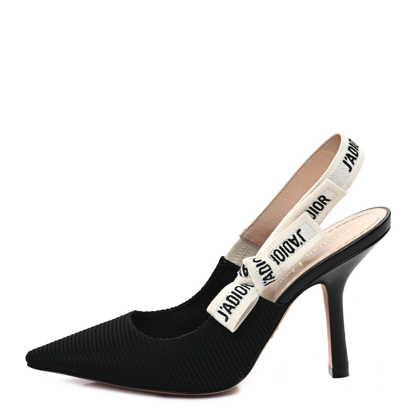 Technical Canvas Ribbon J'Adior Slingback 100mm Pumps 36.5 Black