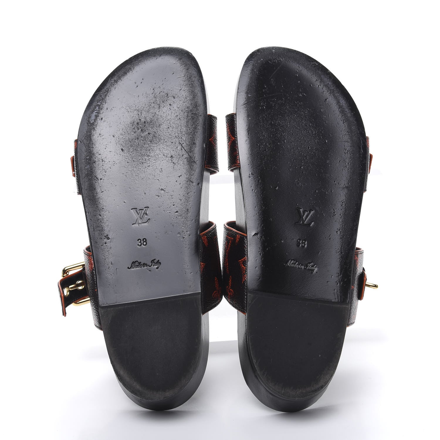 Louis Vuitton Catogram Bom Dia Flat Mule 38 Black Marron 5 of 8