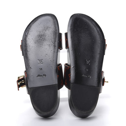 Louis Vuitton Catogram Bom Dia Flat Mule 38 Black Marron 5 of 8