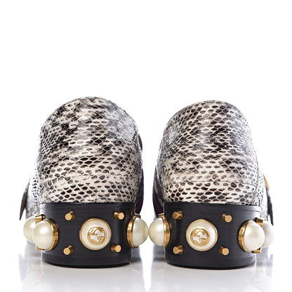 Gucci Elaphe Web Pearl Embellished Peyton Loafers 39 Roccia 13 of 14