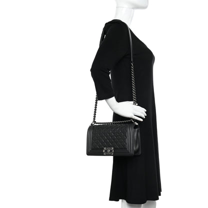 Chanel Calfskin Quilted Medium Boy Flap Black 2 of 10