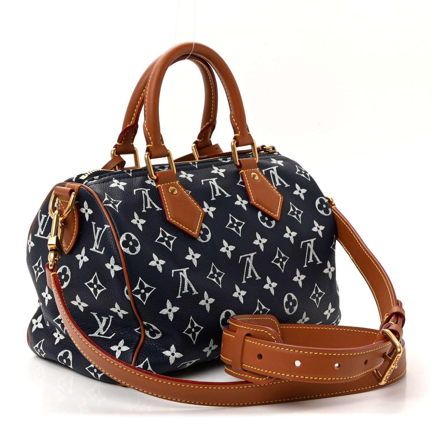 Louis Vuitton Calfskin Monogram Speedy P9 Bandouliere 25 Indigo 6 of 18