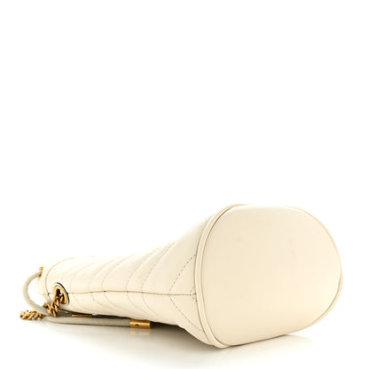Gucci Calfskin Matelasse Mini GG Marmont 2.0 Bucket Bag White 4 of 10