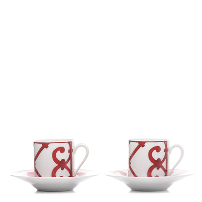 Hermes Porcelain Balcon du Guadalquivir Tea Cup and Saucer Set of 2 1 of 11